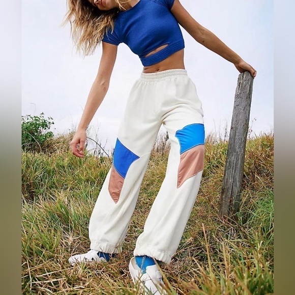 FP Movement by Free People Pants - NWOT Free People Movement, Hot Track Pants, in Ivory Combo